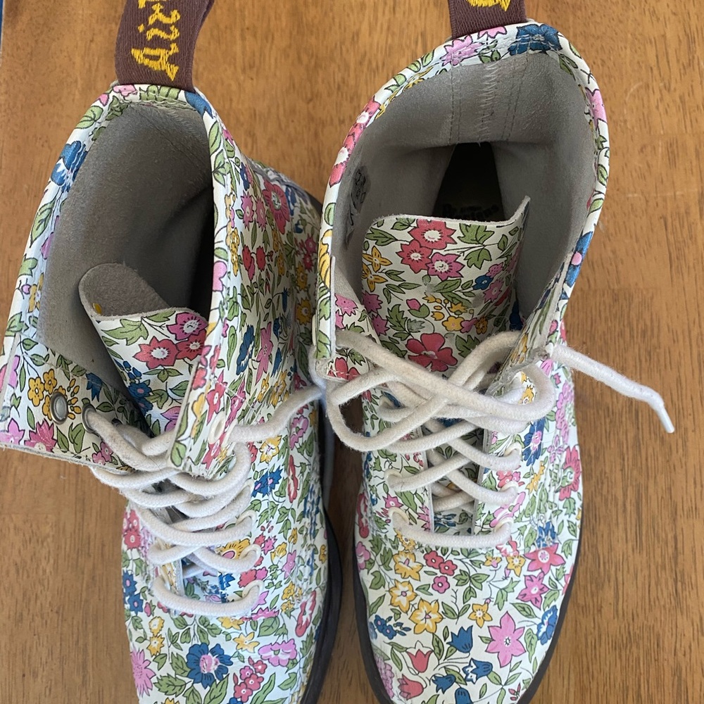 Dr. Martens Multicolor Floral Combat Boots - Picture 3 of 5
